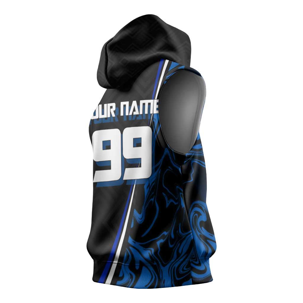 Custom Megumi Fushiguro Jujutsu Kaisen Sleeveless Hoodie Blue Flames Soccer Theme Anime