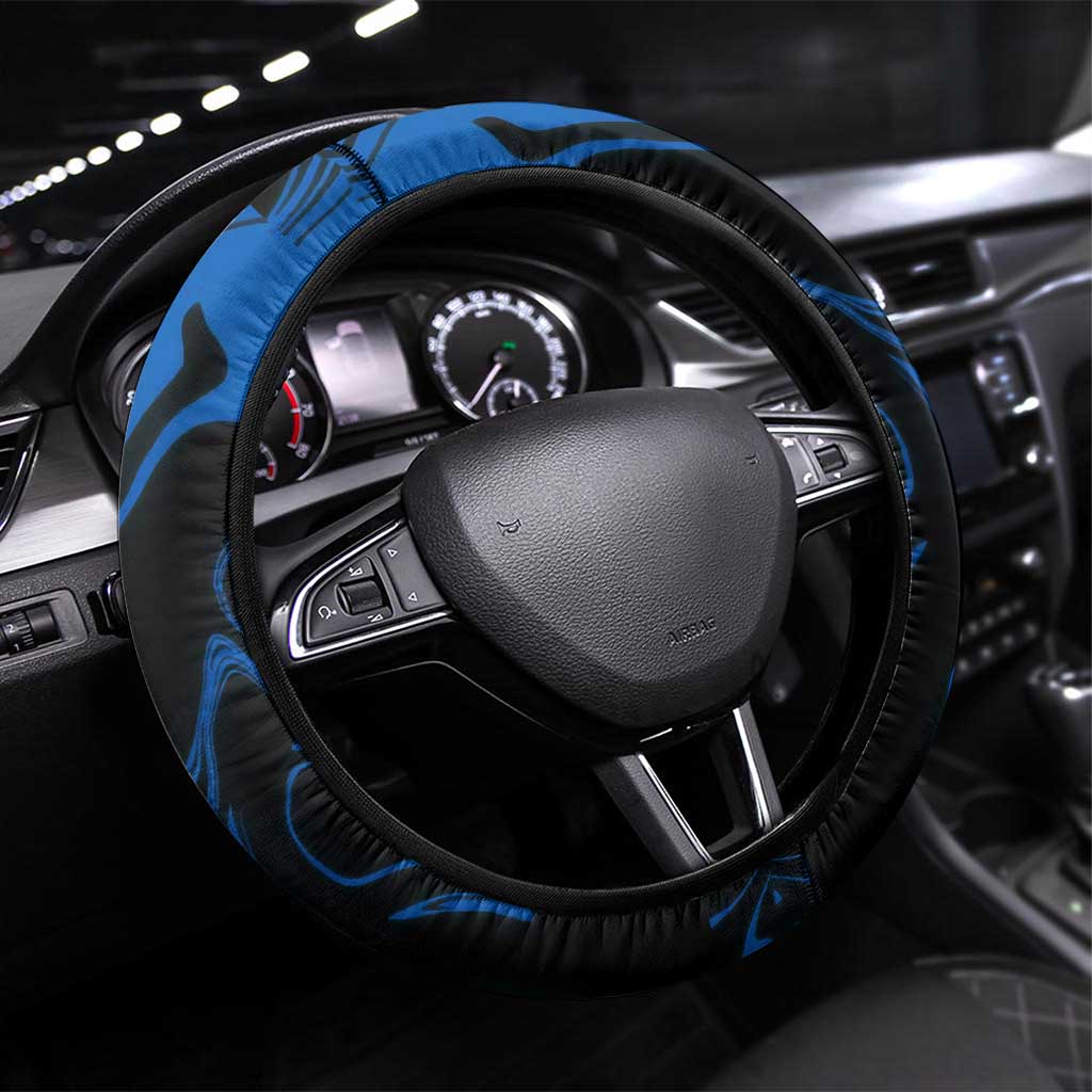 Megumi Fushiguro Jujutsu Kaisen Steering Wheel Cover Blue Flames Soccer Theme Anime