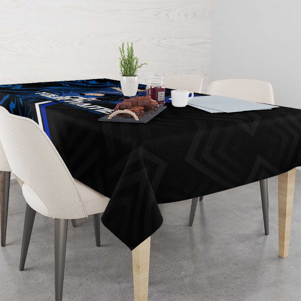 Custom Megumi Fushiguro Jujutsu Kaisen Tablecloth Blue Flames Soccer Theme Anime