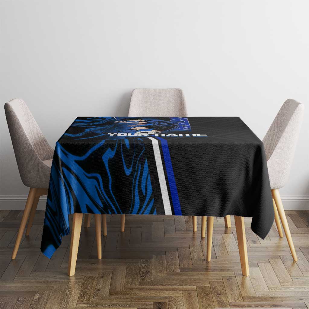 Custom Megumi Fushiguro Jujutsu Kaisen Tablecloth Blue Flames Soccer Theme Anime