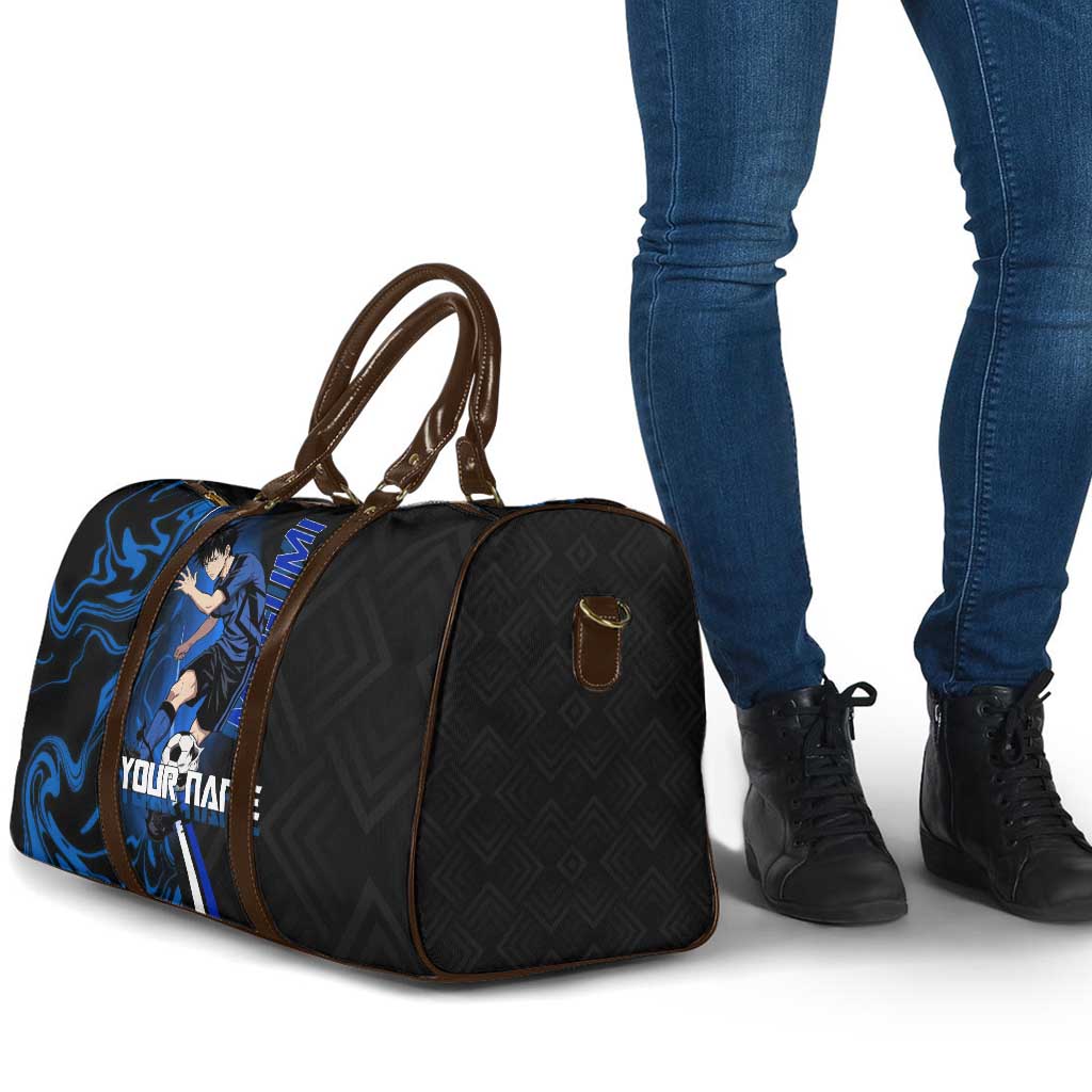 Custom Megumi Fushiguro Jujutsu Kaisen Travel Bag Blue Flames Soccer Theme Anime