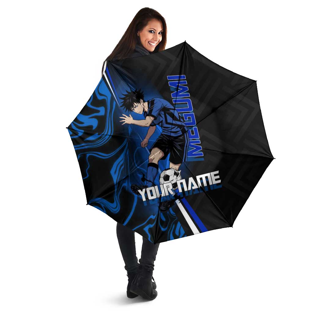 Custom Megumi Fushiguro Jujutsu Kaisen Umbrella Blue Flames Soccer Theme Anime