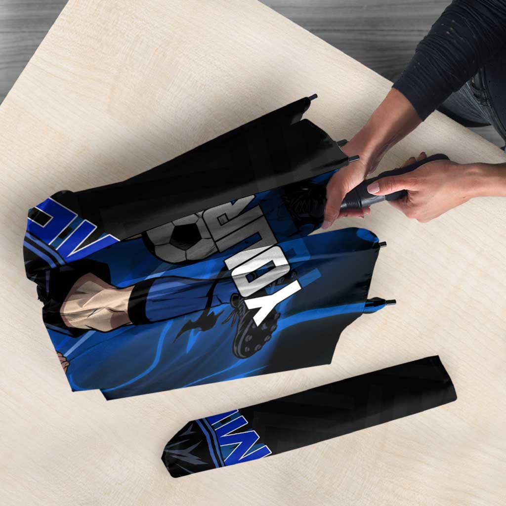 Custom Megumi Fushiguro Jujutsu Kaisen Umbrella Blue Flames Soccer Theme Anime