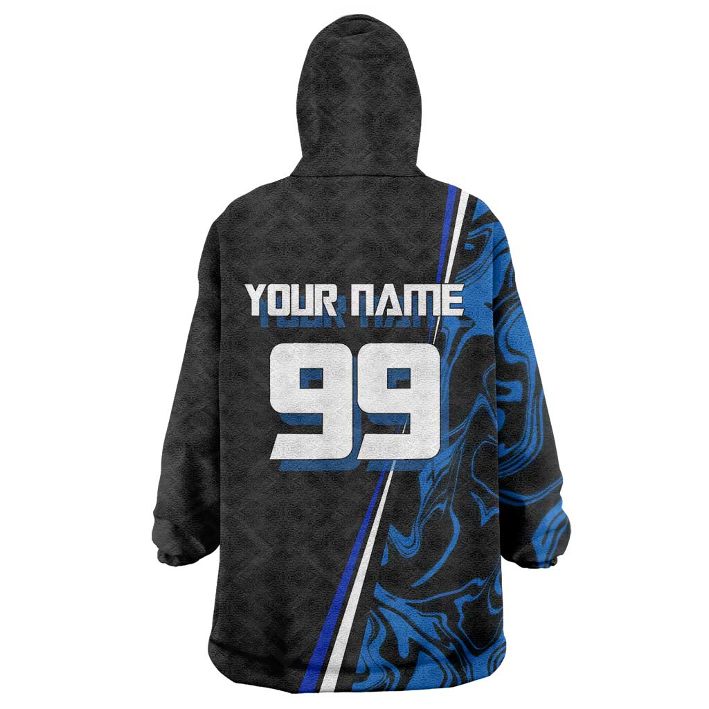 Custom Megumi Fushiguro Jujutsu Kaisen Wearable Blanket Hoodie Blue Flames Soccer Theme Anime