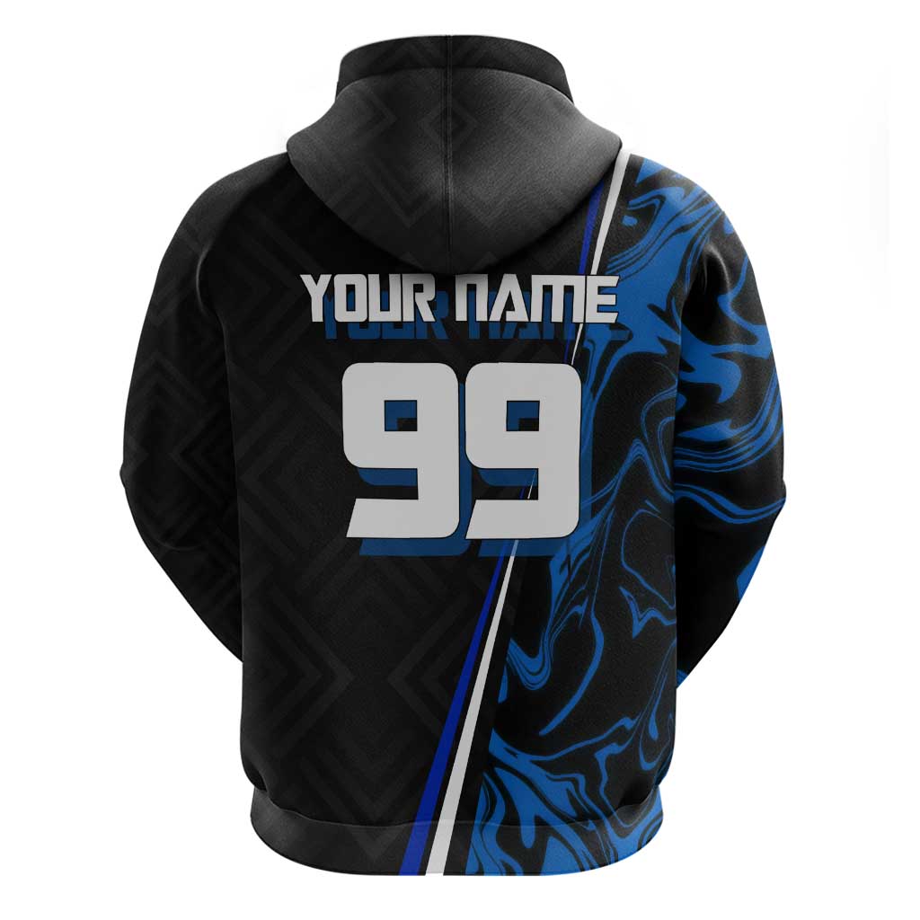 Custom Megumi Fushiguro Jujutsu Kaisen Zip Hoodie Blue Flames Soccer Theme Anime