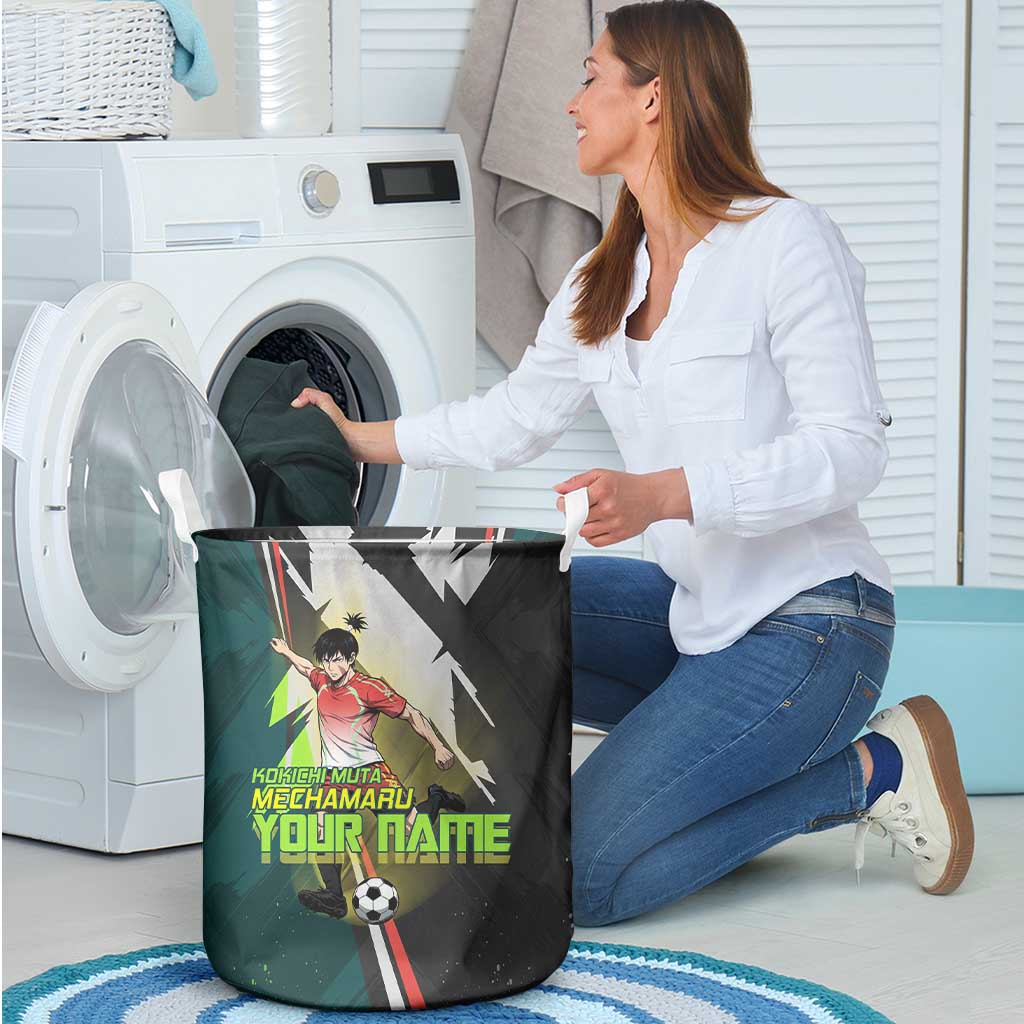 Personalized Kokichi Muta Jujutsu Kaisen Laundry Basket Anime Soccer Theme Red Uniform Dynamic Kick Design