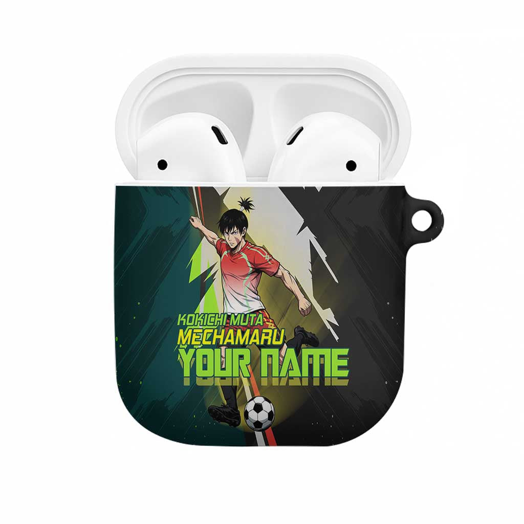 Personalized Kokichi Muta Jujutsu Kaisen AirPods Case Anime Soccer Theme Red Uniform Dynamic Kick Design