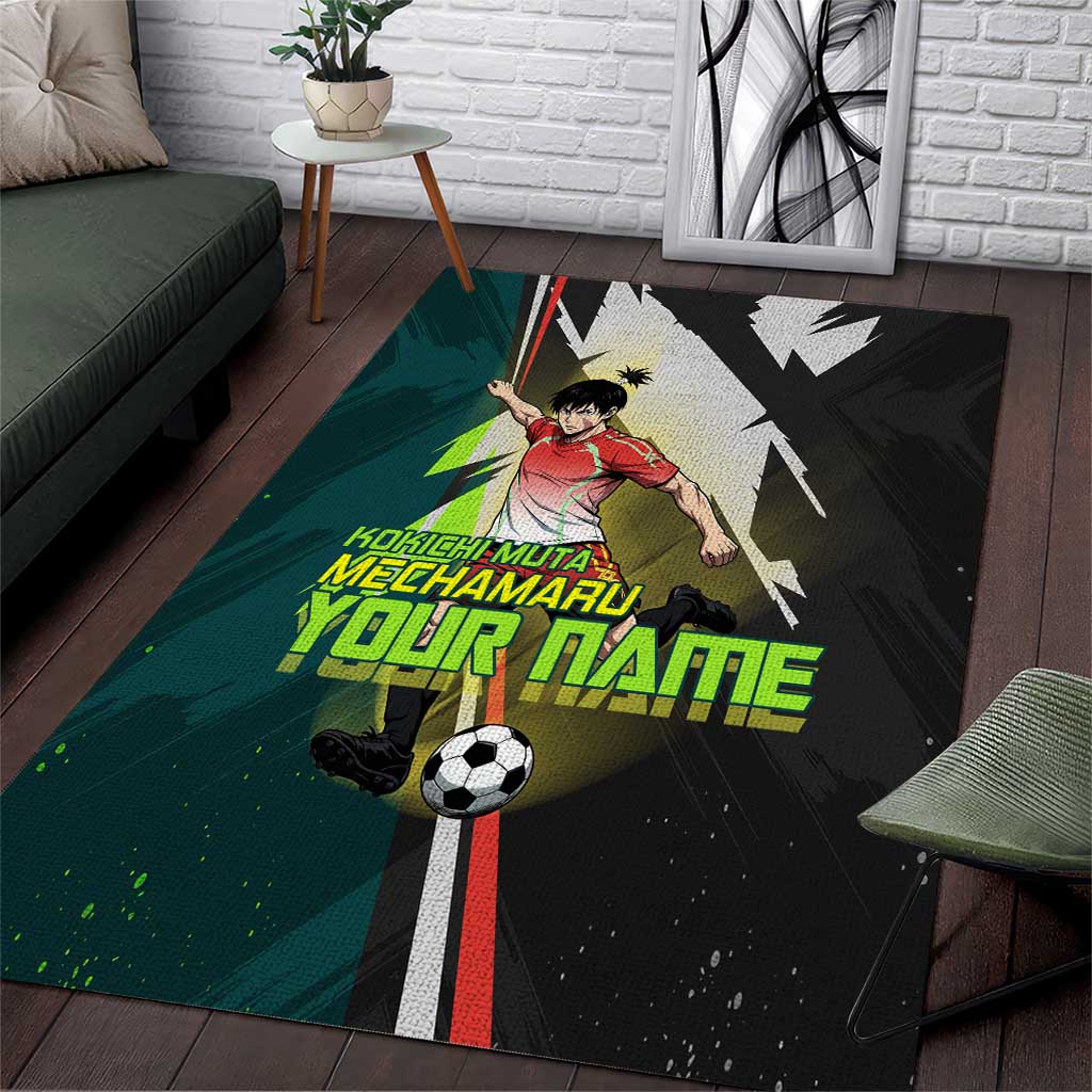 Personalized Kokichi Muta Jujutsu Kaisen Area Rug Anime Soccer Theme Red Uniform Dynamic Kick Design