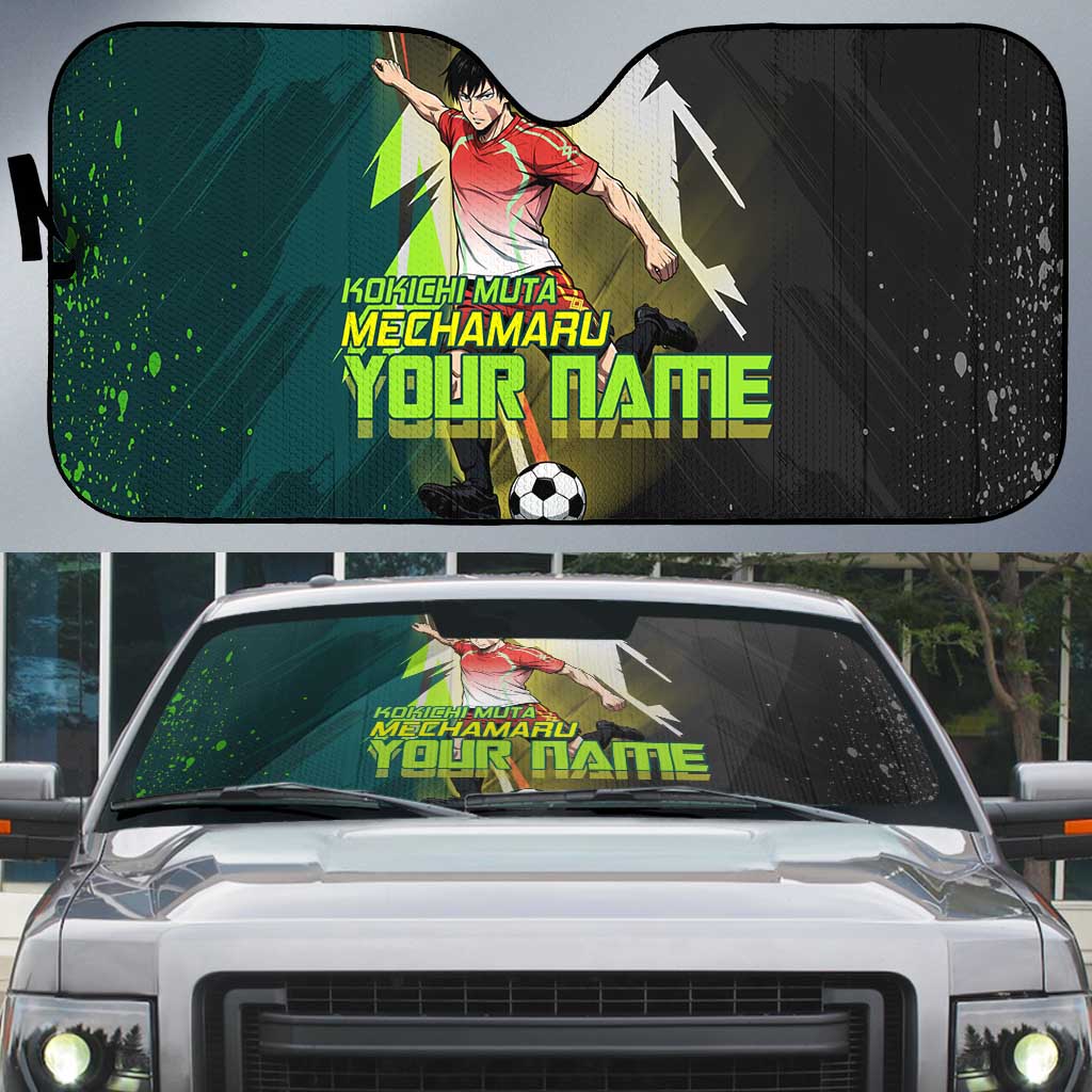 Personalized Kokichi Muta Jujutsu Kaisen Auto Sun Shade Anime Soccer Theme Red Uniform Dynamic Kick Design