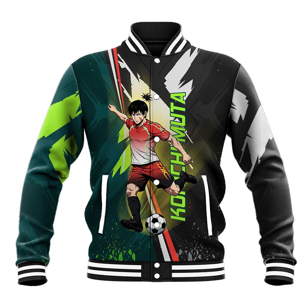 Personalized Kokichi Muta Jujutsu Kaisen Baseball Jacket Anime Soccer Theme Red Uniform Dynamic Kick Design