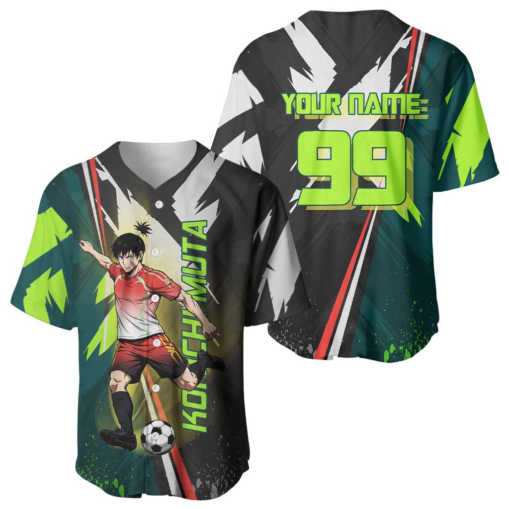 Personalized Kokichi Muta Jujutsu Kaisen Baseball Jersey Anime Soccer Theme Red Uniform Dynamic Kick Design