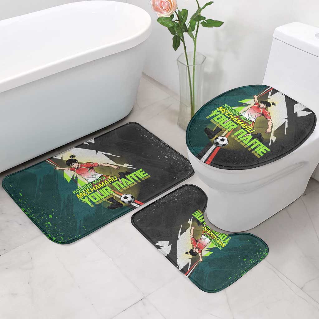 Personalized Kokichi Muta Jujutsu Kaisen Bathroom Set Anime Soccer Theme Red Uniform Dynamic Kick Design