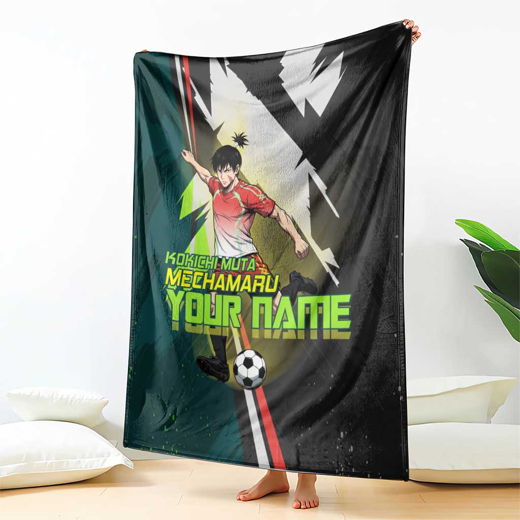 Personalized Kokichi Muta Jujutsu Kaisen Blanket Anime Soccer Theme Red Uniform Dynamic Kick Design