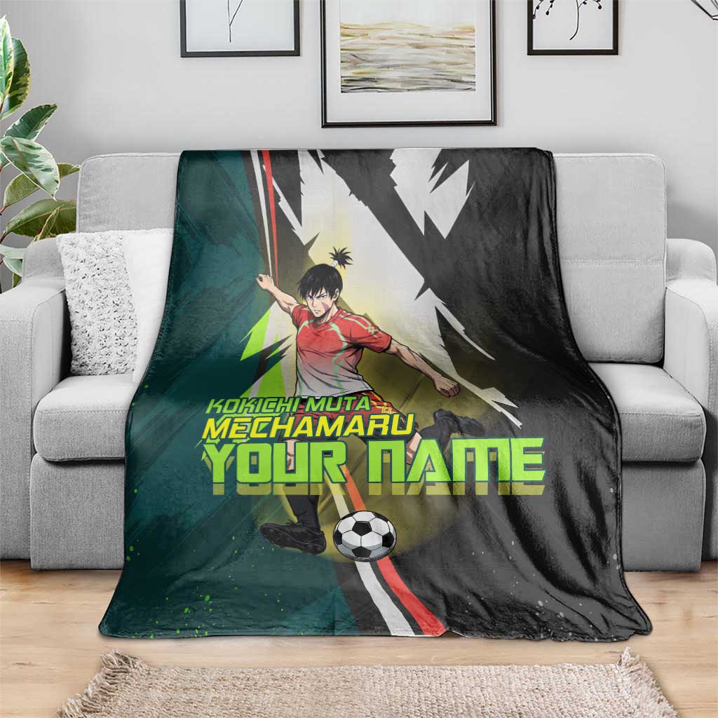 Personalized Kokichi Muta Jujutsu Kaisen Blanket Anime Soccer Theme Red Uniform Dynamic Kick Design