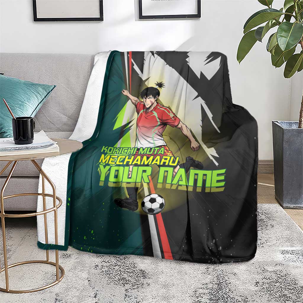 Personalized Kokichi Muta Jujutsu Kaisen Blanket Anime Soccer Theme Red Uniform Dynamic Kick Design