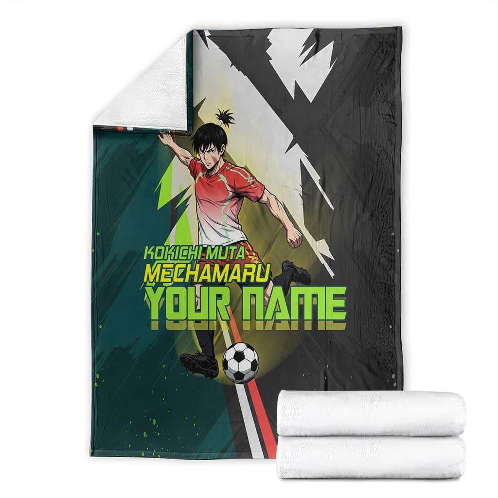 Personalized Kokichi Muta Jujutsu Kaisen Blanket Anime Soccer Theme Red Uniform Dynamic Kick Design
