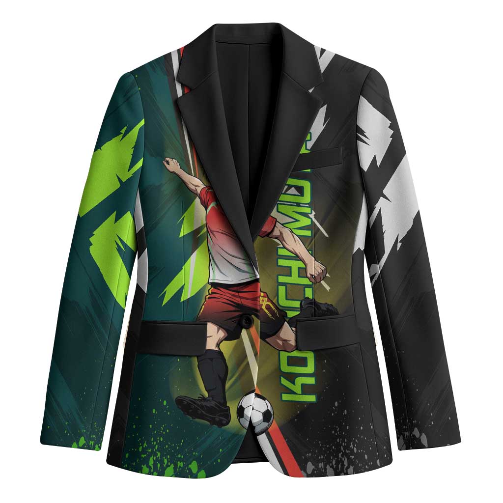 Personalized Kokichi Muta Jujutsu Kaisen Blazer Anime Soccer Theme Red Uniform Dynamic Kick Design