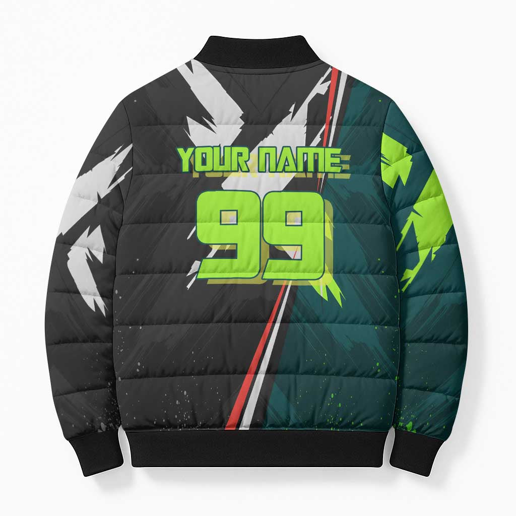 Personalized Kokichi Muta Jujutsu Kaisen Bomber Puffer Jacket Anime Soccer Theme Red Uniform Dynamic Kick Design