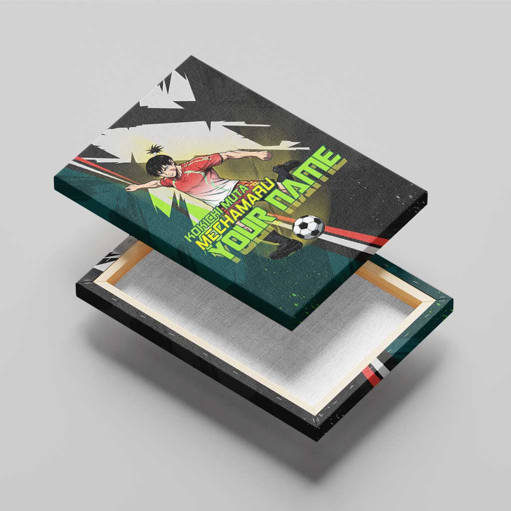 Personalized Kokichi Muta Jujutsu Kaisen Canvas Wall Art Anime Soccer Theme Red Uniform Dynamic Kick Design