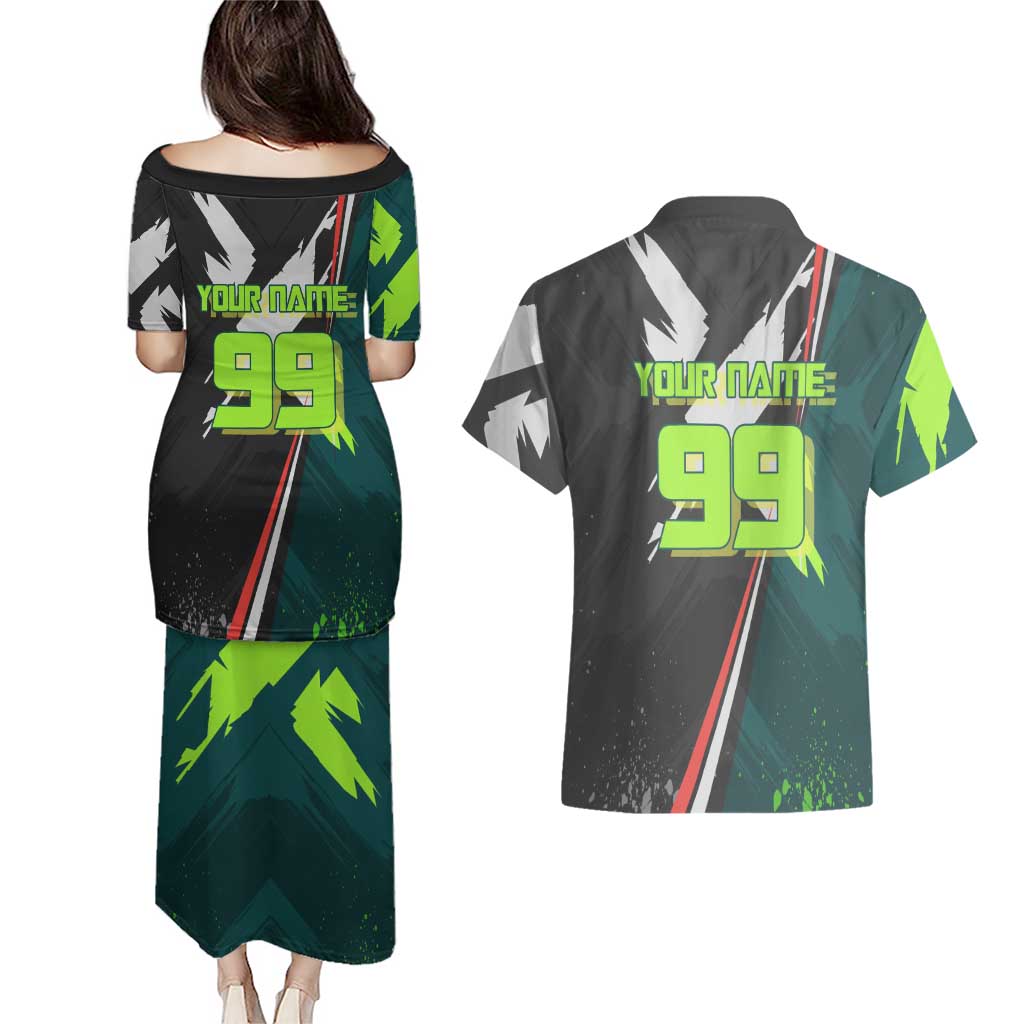 Personalized Kokichi Muta Jujutsu Kaisen Couples Matching Puletasi and Hawaiian Shirt Anime Soccer Theme Red Uniform Dynamic Kick Design