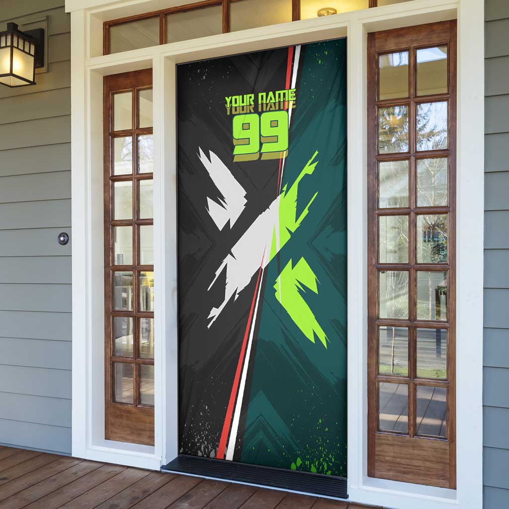Personalized Kokichi Muta Jujutsu Kaisen Door Cover Anime Soccer Theme Red Uniform Dynamic Kick Design