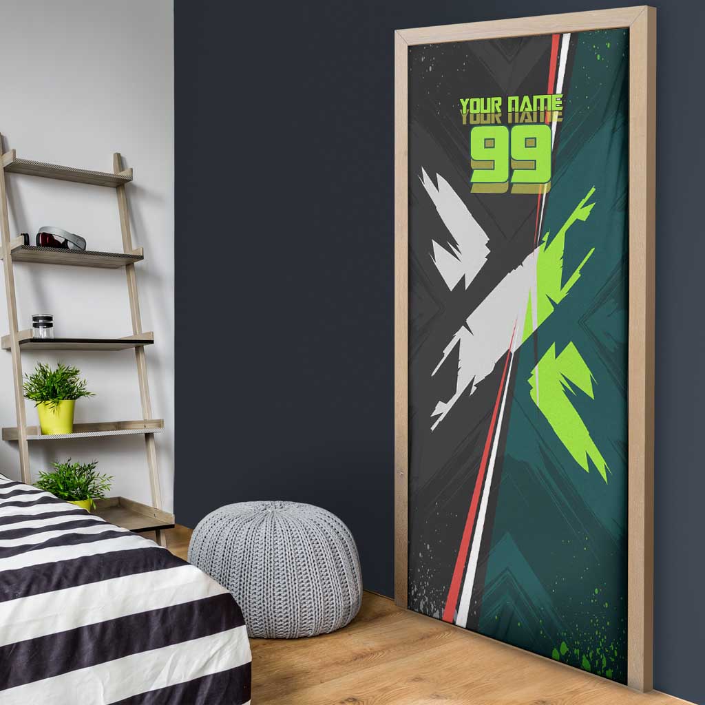 Personalized Kokichi Muta Jujutsu Kaisen Door Cover Anime Soccer Theme Red Uniform Dynamic Kick Design