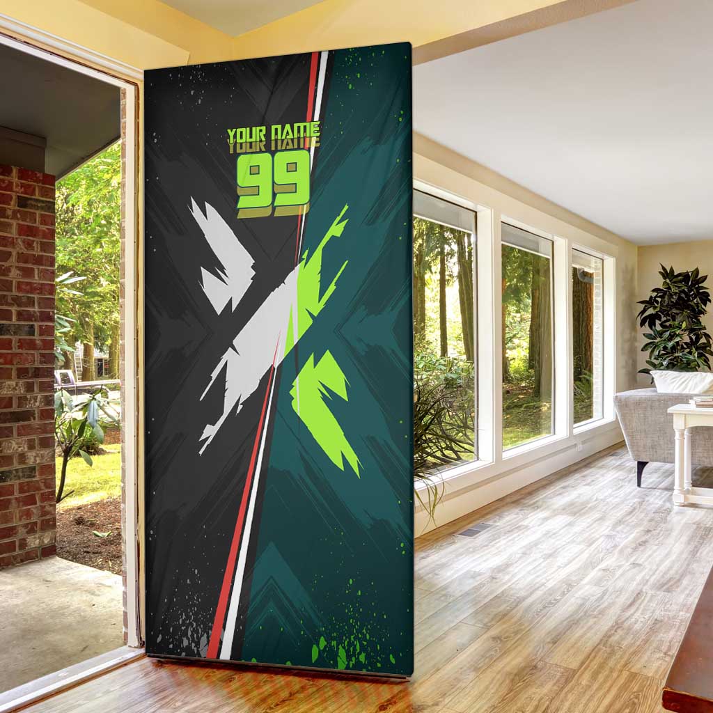 Personalized Kokichi Muta Jujutsu Kaisen Door Cover Anime Soccer Theme Red Uniform Dynamic Kick Design
