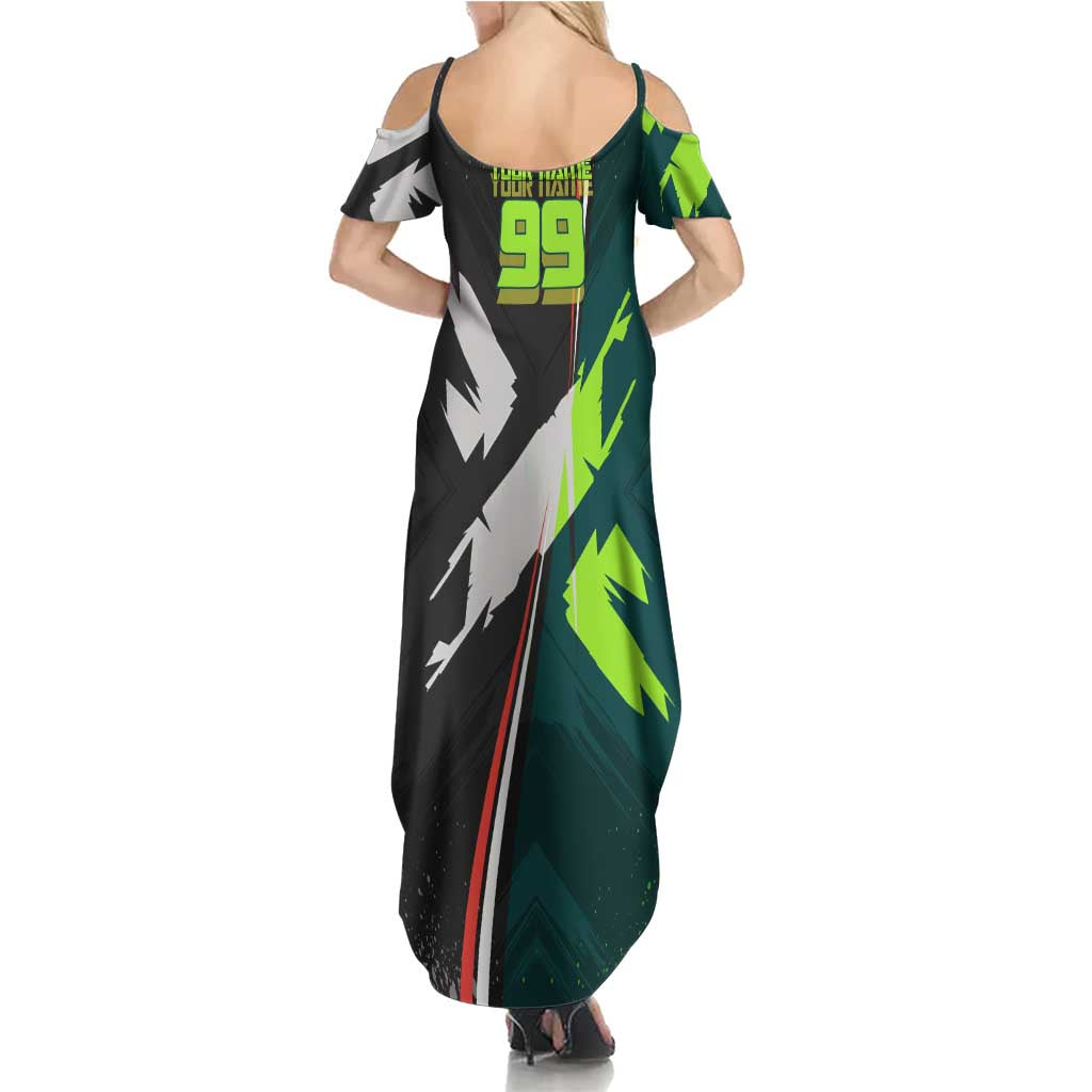 Personalized Kokichi Muta Jujutsu Kaisen Family Matching Summer Maxi Dress and Hawaiian Shirt Anime Soccer Theme Red Uniform Dynamic Kick Design