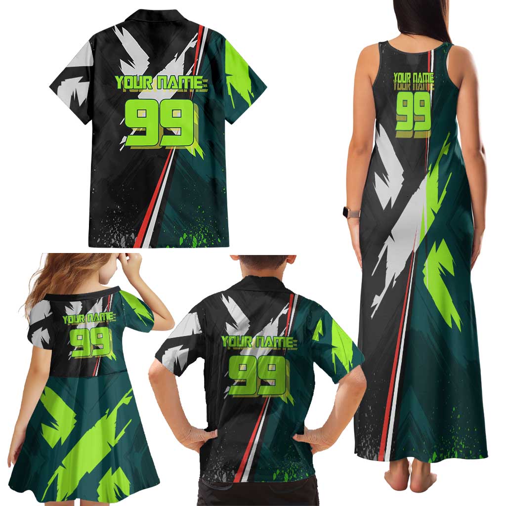 Personalized Kokichi Muta Jujutsu Kaisen Family Matching Tank Maxi Dress and Hawaiian Shirt Anime Soccer Theme Red Uniform Dynamic Kick Design