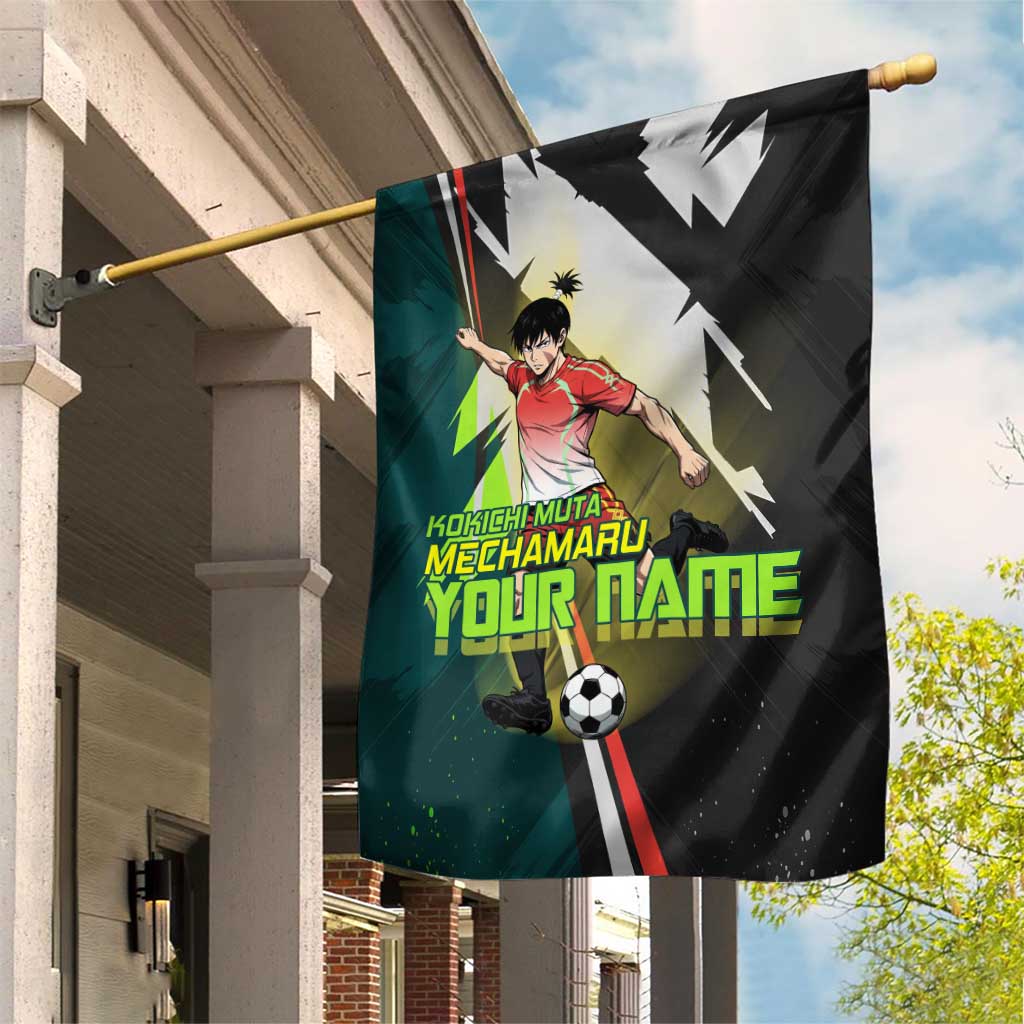 Personalized Kokichi Muta Jujutsu Kaisen Garden Flag Anime Soccer Theme Red Uniform Dynamic Kick Design