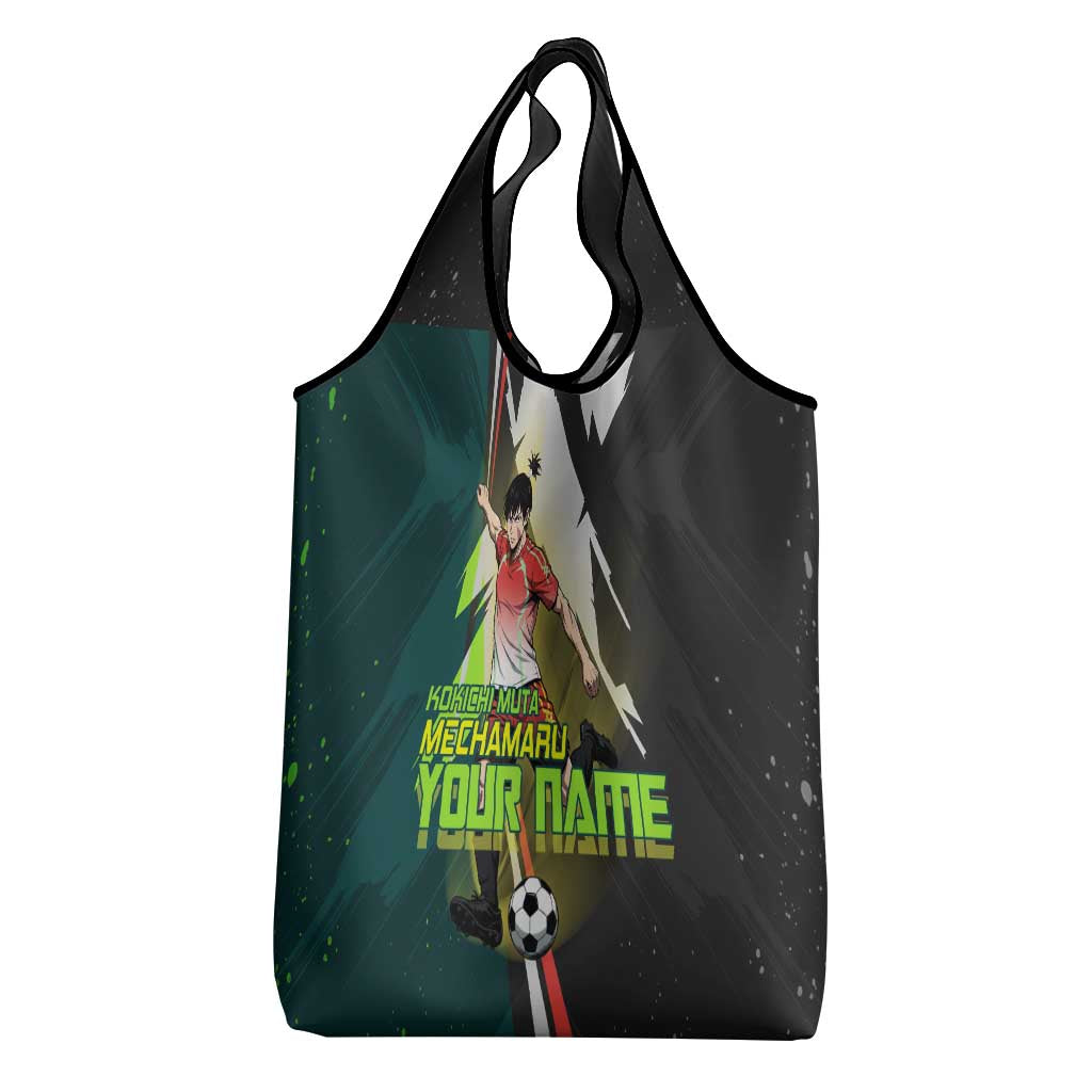 Personalized Kokichi Muta Jujutsu Kaisen Grocery Bag Anime Soccer Theme Red Uniform Dynamic Kick Design