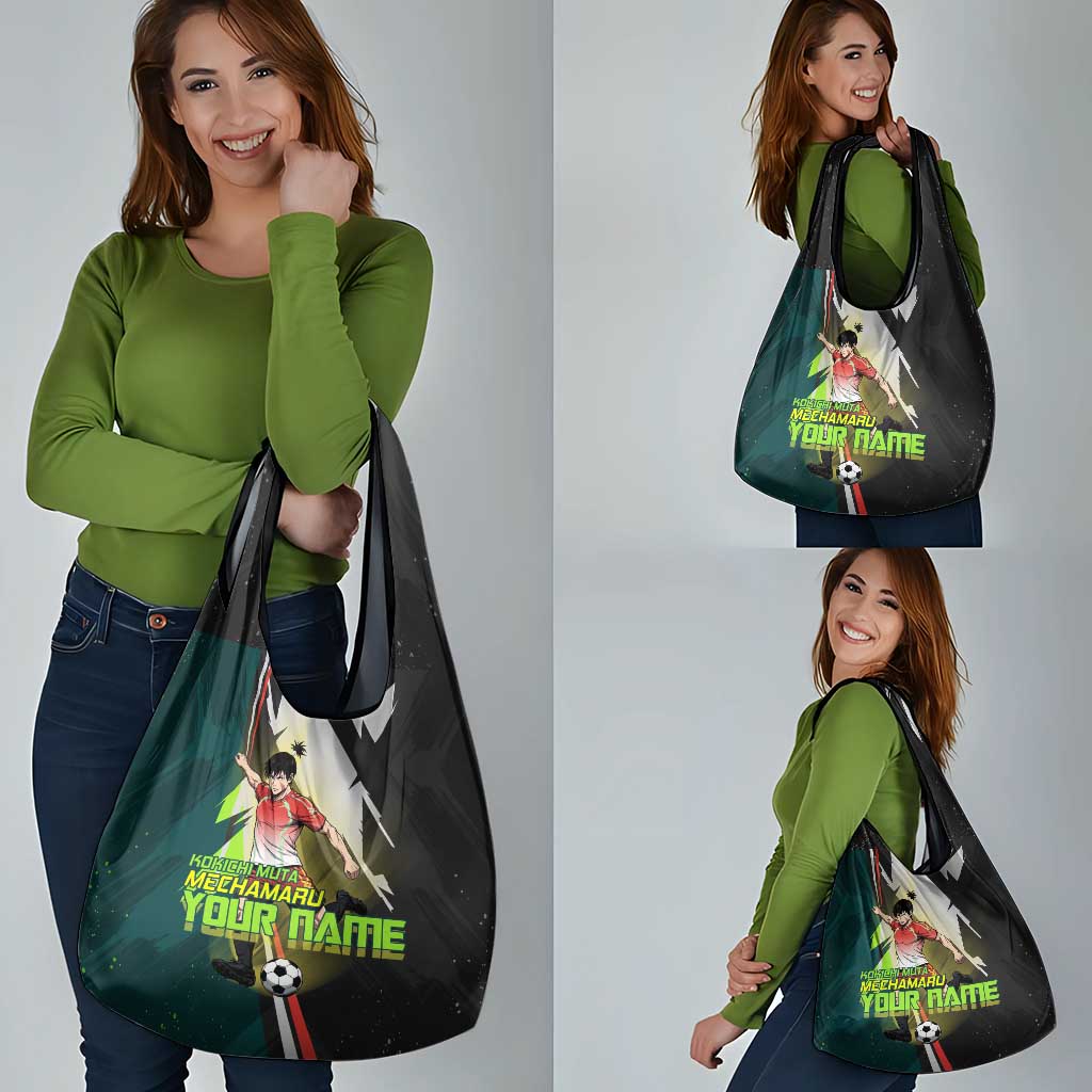 Personalized Kokichi Muta Jujutsu Kaisen Grocery Bag Anime Soccer Theme Red Uniform Dynamic Kick Design