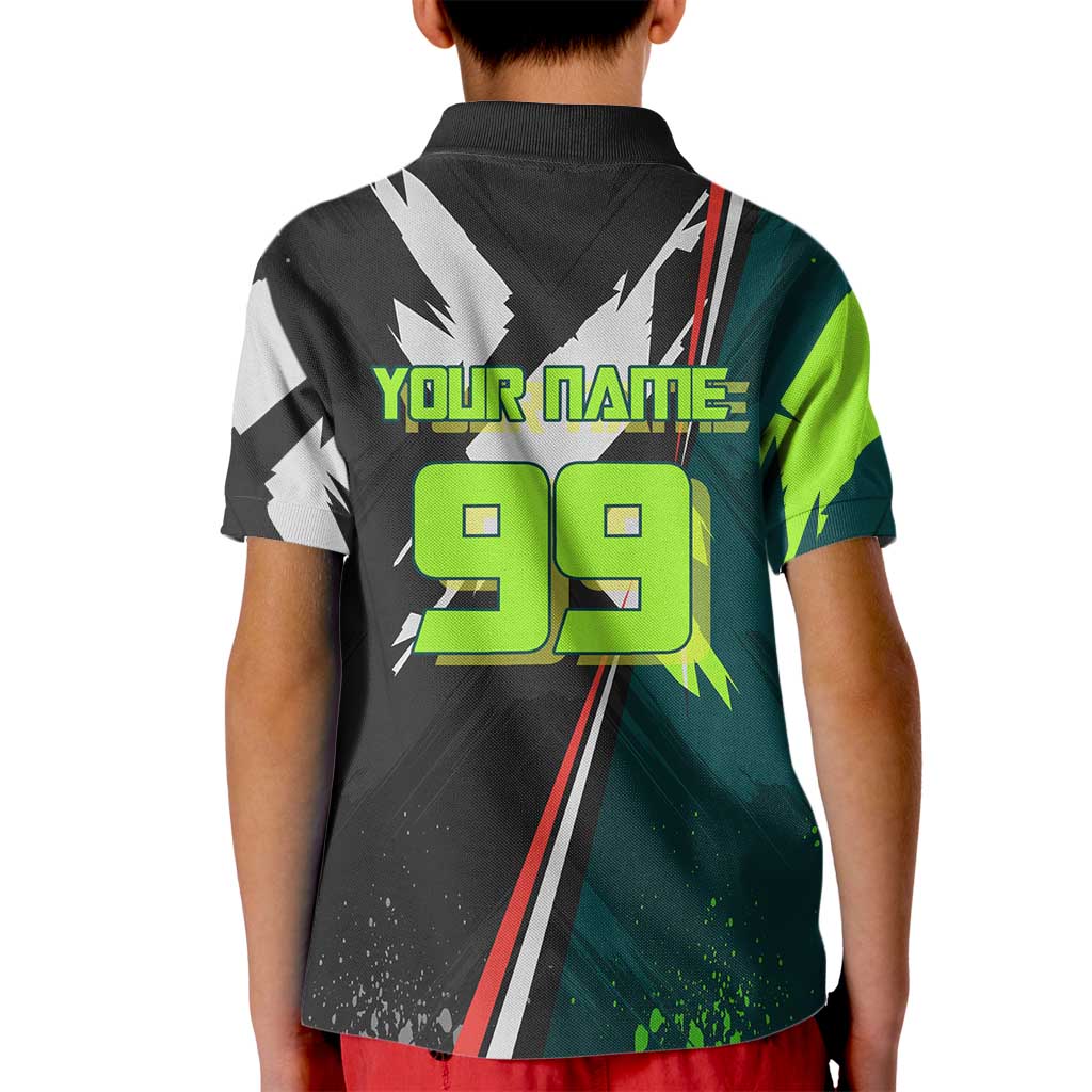 Personalized Kokichi Muta Jujutsu Kaisen Kid Polo Shirt Anime Soccer Theme Red Uniform Dynamic Kick Design