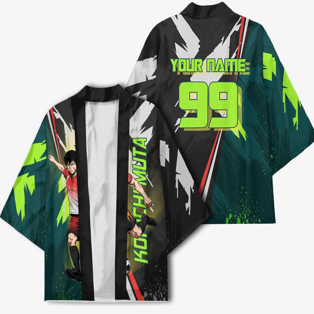 Personalized Kokichi Muta Jujutsu Kaisen Kimono Anime Soccer Theme Red Uniform Dynamic Kick Design