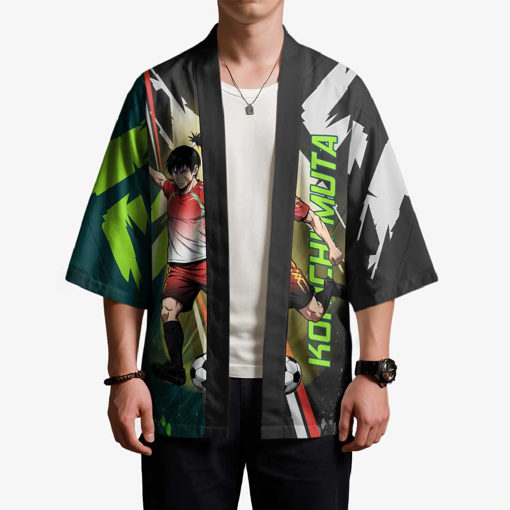 Personalized Kokichi Muta Jujutsu Kaisen Kimono Anime Soccer Theme Red Uniform Dynamic Kick Design