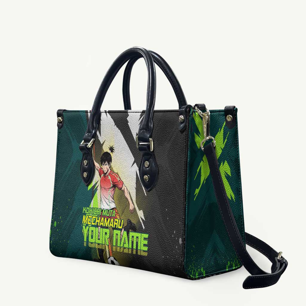 Personalized Kokichi Muta Jujutsu Kaisen Leather Bag Anime Soccer Theme Red Uniform Dynamic Kick Design