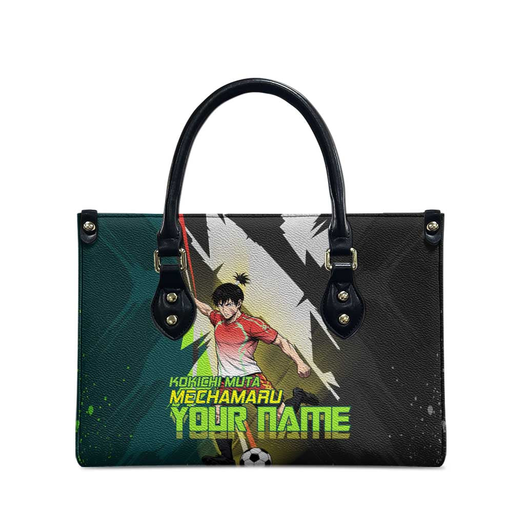 Personalized Kokichi Muta Jujutsu Kaisen Leather Bag Anime Soccer Theme Red Uniform Dynamic Kick Design