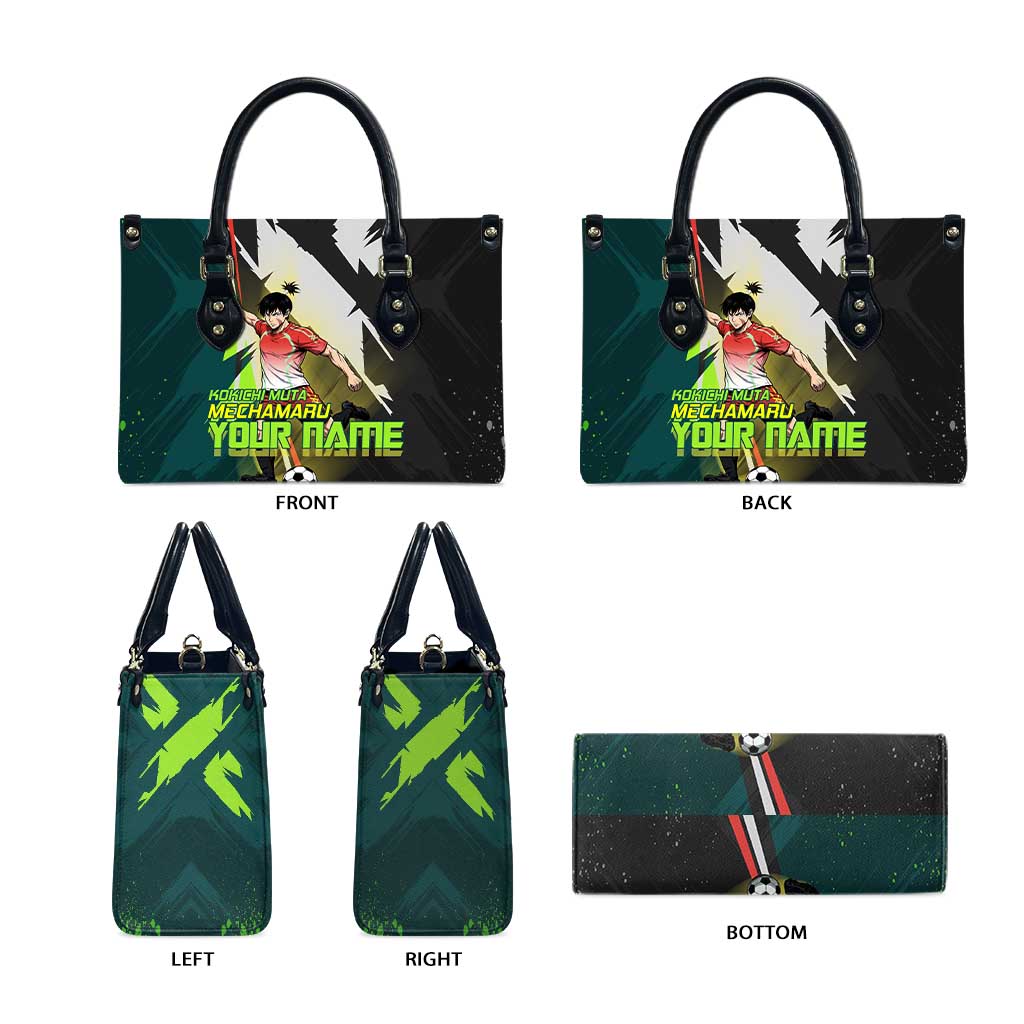 Personalized Kokichi Muta Jujutsu Kaisen Leather Bag Anime Soccer Theme Red Uniform Dynamic Kick Design