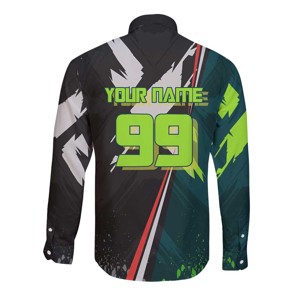 Personalized Kokichi Muta Jujutsu Kaisen Long Sleeve Button Shirt Anime Soccer Theme Red Uniform Dynamic Kick Design