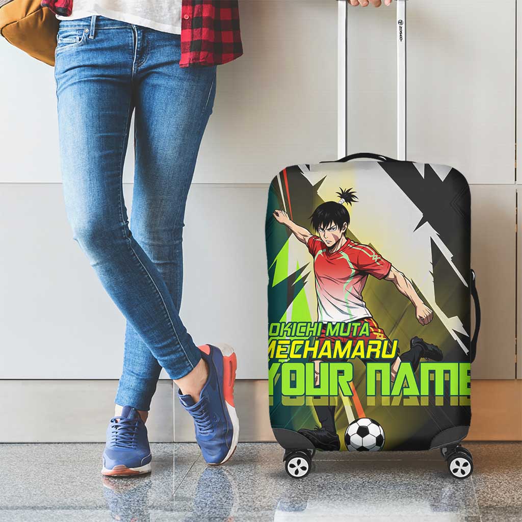 Personalized Kokichi Muta Jujutsu Kaisen Luggage Cover Anime Soccer Theme Red Uniform Dynamic Kick Design