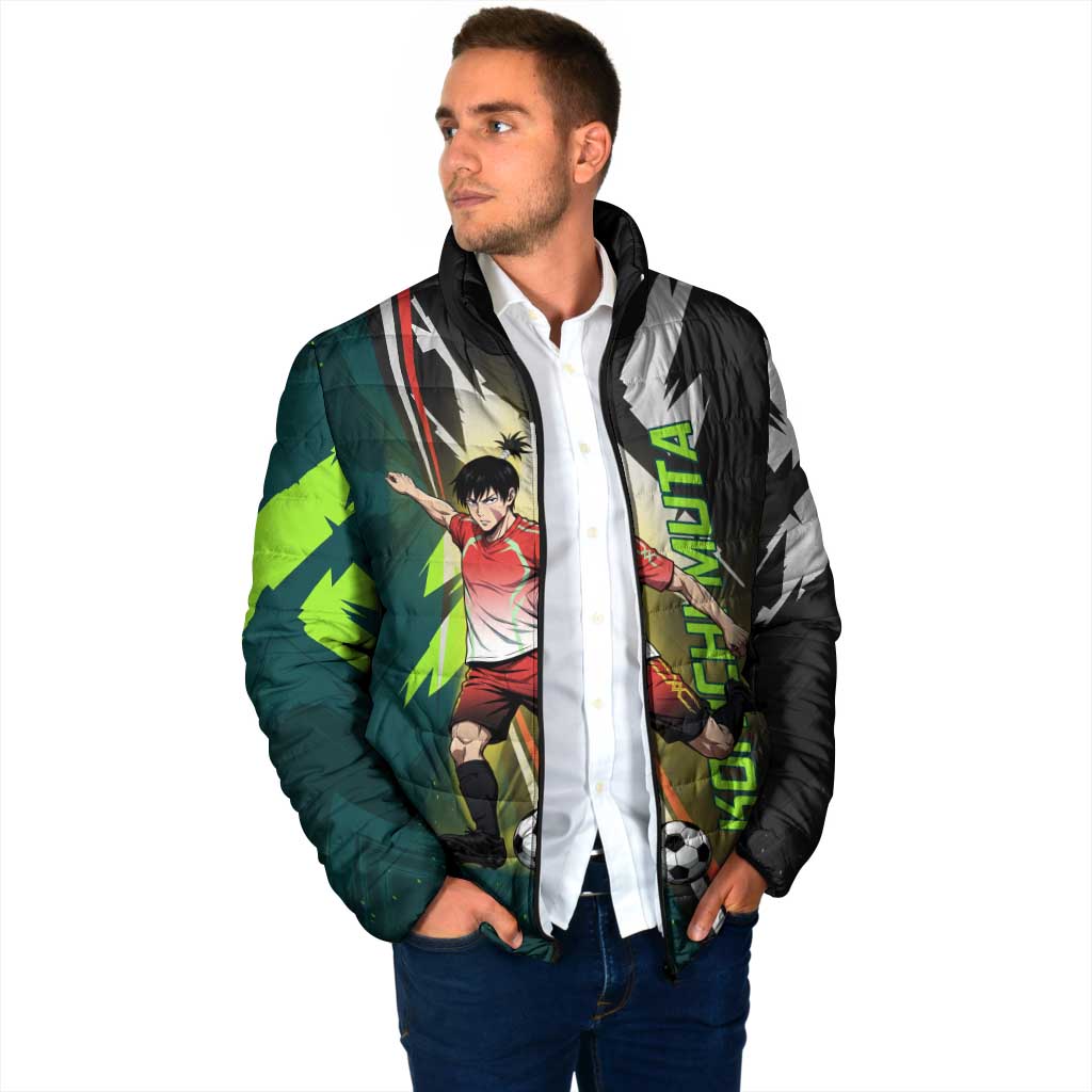 Personalized Kokichi Muta Jujutsu Kaisen Padded Jacket Anime Soccer Theme Red Uniform Dynamic Kick Design