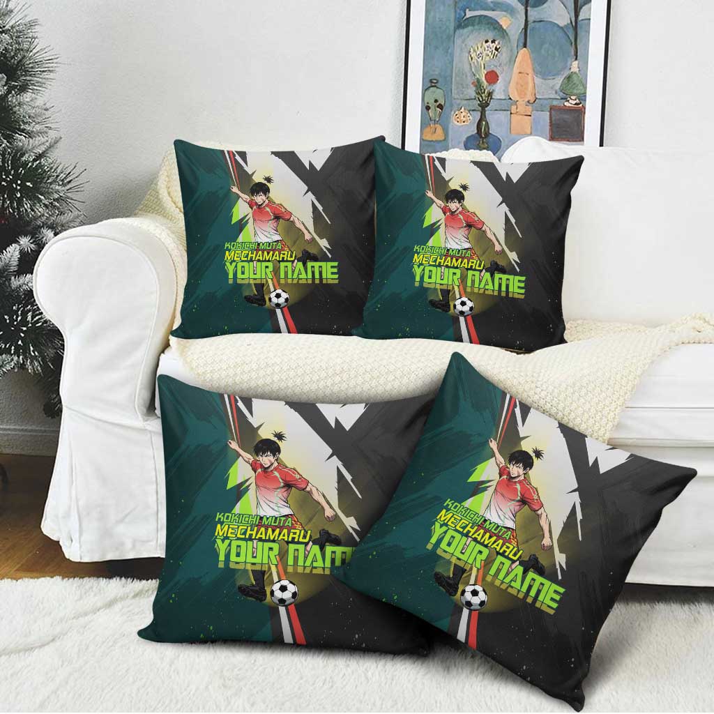 Personalized Kokichi Muta Jujutsu Kaisen Pillow Cover Anime Soccer Theme Red Uniform Dynamic Kick Design
