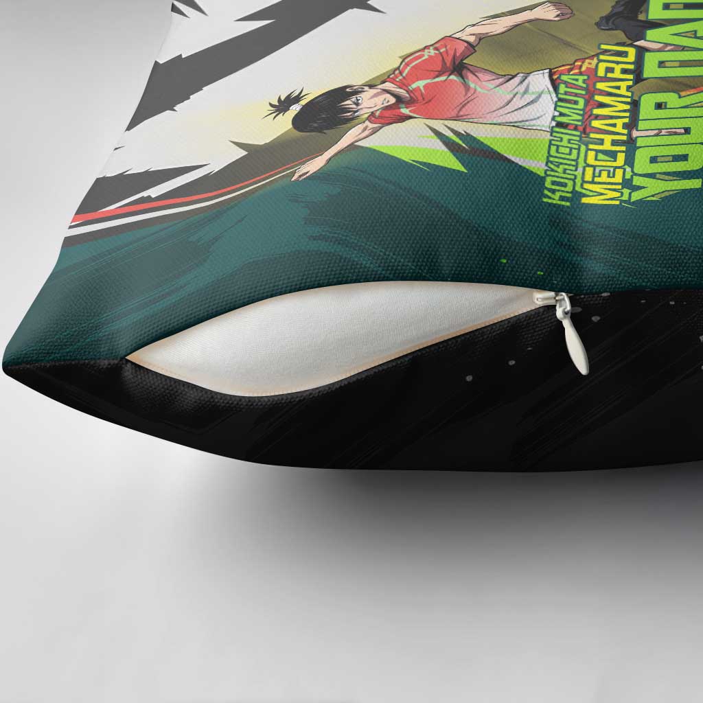 Personalized Kokichi Muta Jujutsu Kaisen Pillow Cover Anime Soccer Theme Red Uniform Dynamic Kick Design