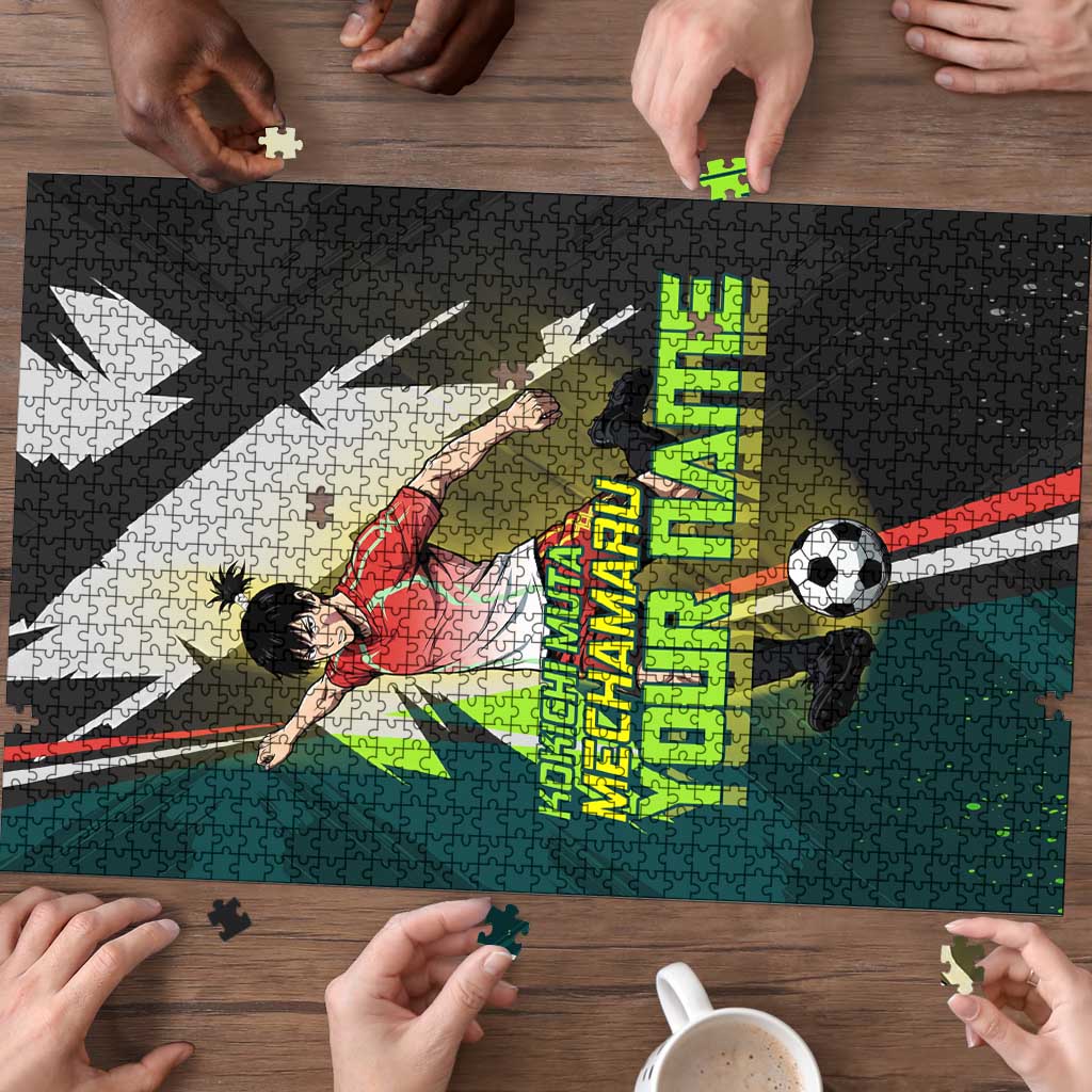 Personalized Kokichi Muta Jujutsu Kaisen Puzzle Anime Soccer Theme Red Uniform Dynamic Kick Design