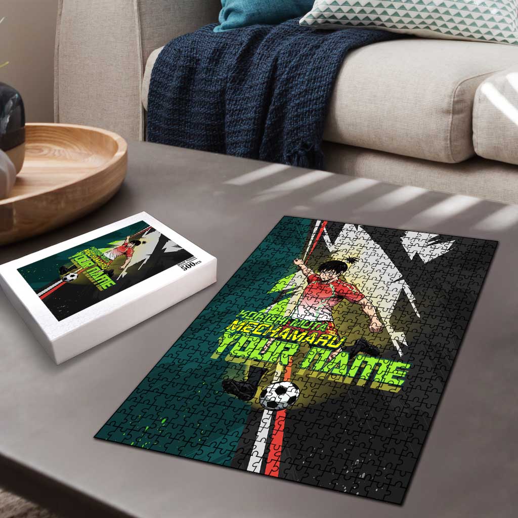 Personalized Kokichi Muta Jujutsu Kaisen Puzzle Anime Soccer Theme Red Uniform Dynamic Kick Design