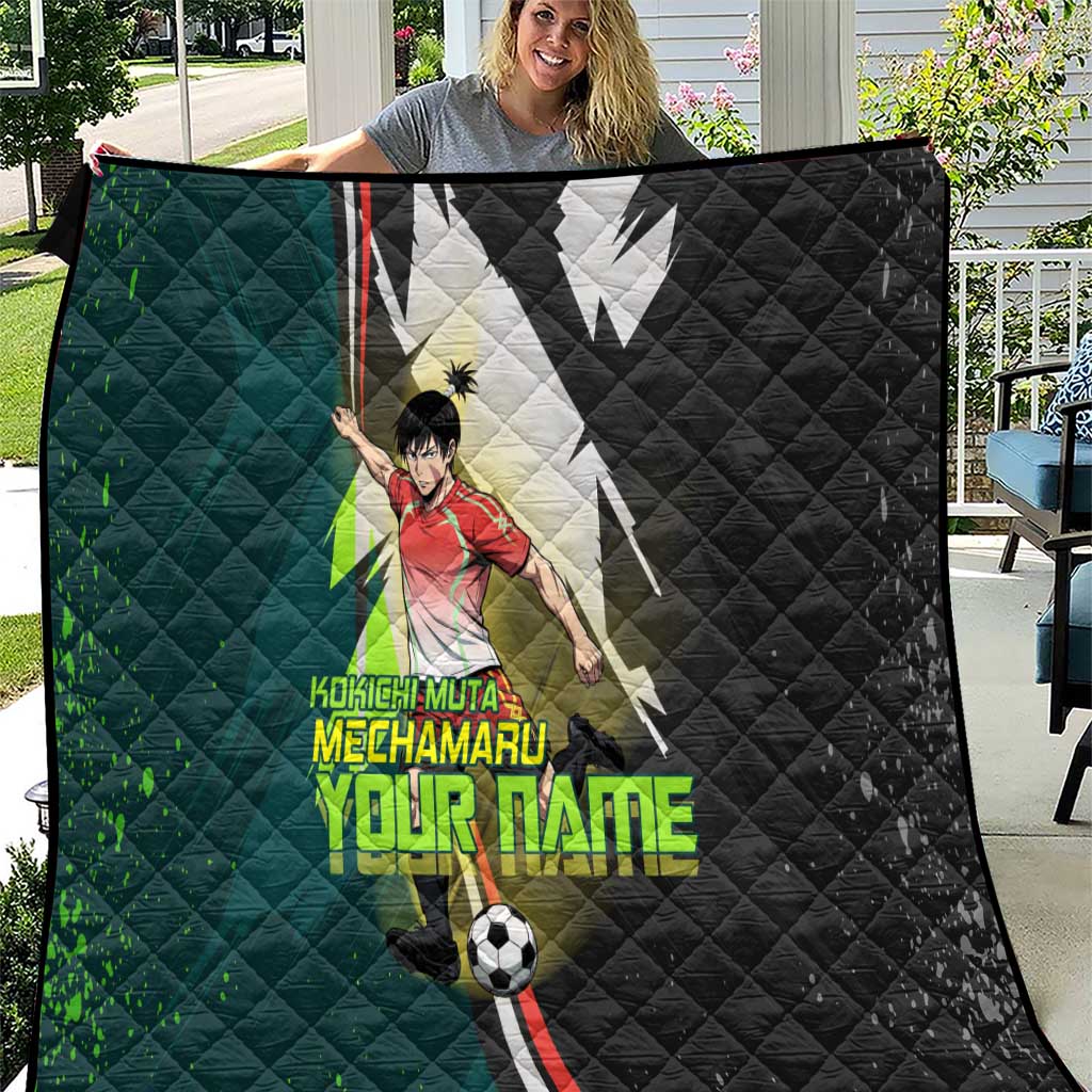 Personalized Kokichi Muta Jujutsu Kaisen Quilt Anime Soccer Theme Red Uniform Dynamic Kick Design