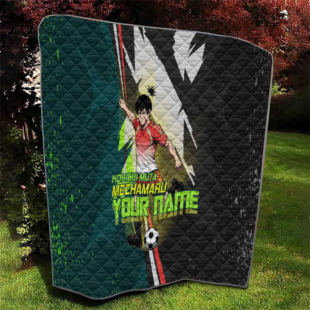 Personalized Kokichi Muta Jujutsu Kaisen Quilt Anime Soccer Theme Red Uniform Dynamic Kick Design