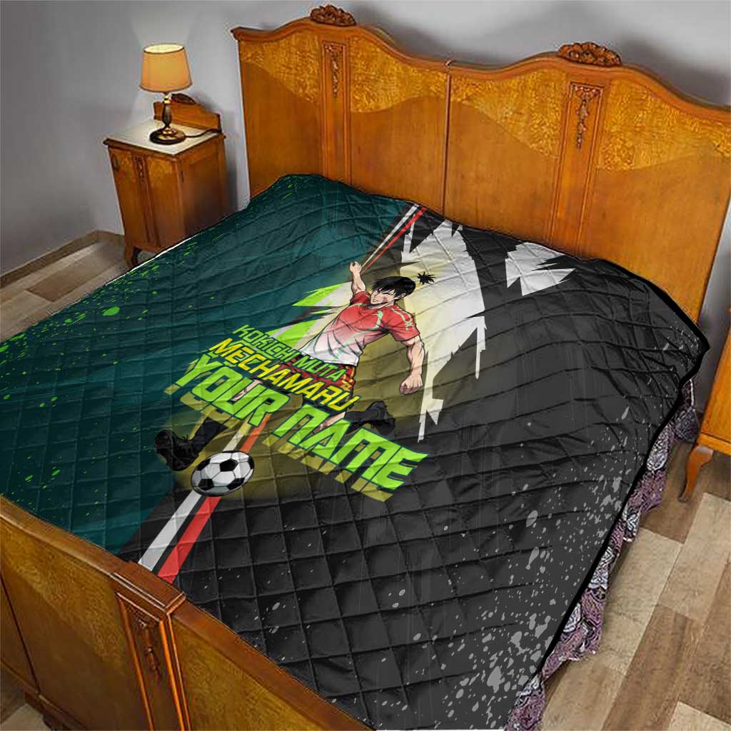 Personalized Kokichi Muta Jujutsu Kaisen Quilt Anime Soccer Theme Red Uniform Dynamic Kick Design