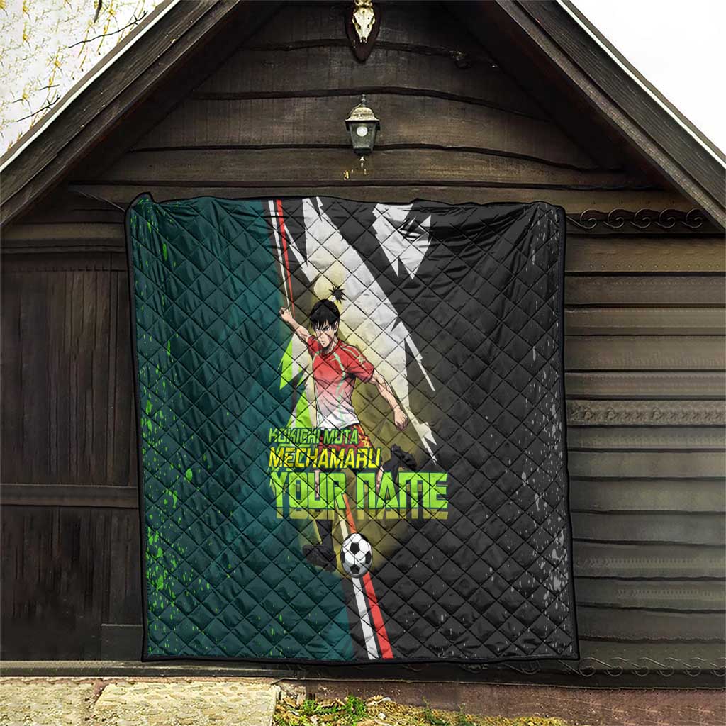 Personalized Kokichi Muta Jujutsu Kaisen Quilt Anime Soccer Theme Red Uniform Dynamic Kick Design