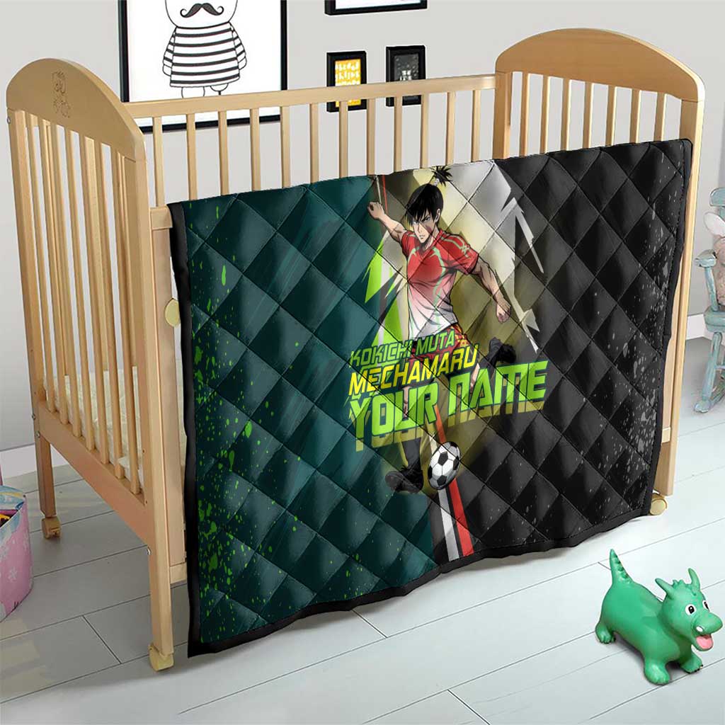 Personalized Kokichi Muta Jujutsu Kaisen Quilt Anime Soccer Theme Red Uniform Dynamic Kick Design